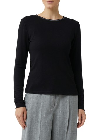 Slim fit majica dugih rukava sa svjetlucavim ovratnikom