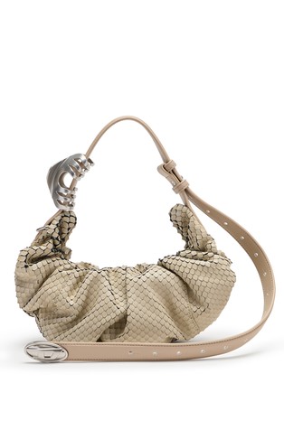 Grab-D-Scrunched hobo bag in textured leather