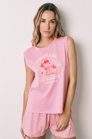 Snoopy cotton sleeveless pyjamas