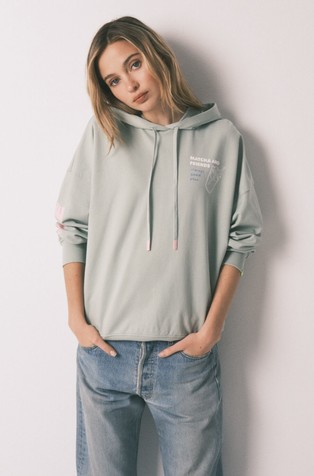 HI&BYE pulover od mješavine pamuka s kapuljačom