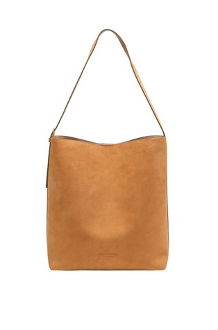 Hobo suede bag with removable inner pouch