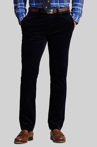 Slim fit rastezljive baršunaste hlače