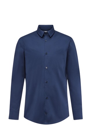 Slim fit košulja od pamučne tkanine sa satenskim sjajem