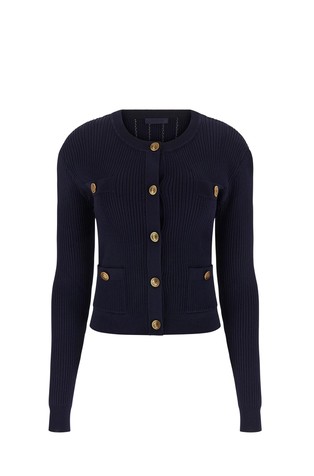 Rib-knit cardigan in viscose blend