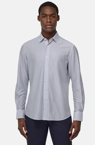 Regular fit prugasta košulja od japanske jersey tkanine