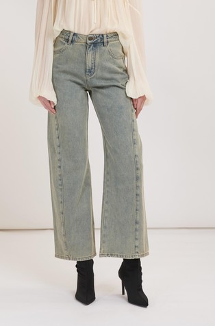 Široke pamučne jeans hlače