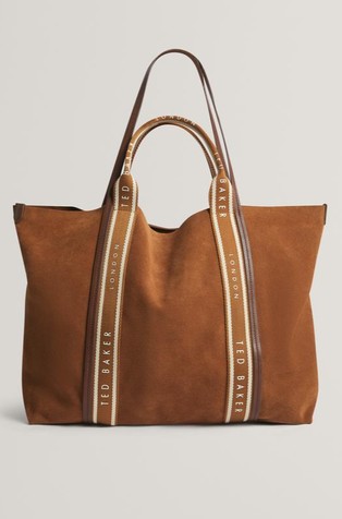 Velika shopper torba od brušene kože s logo trakama