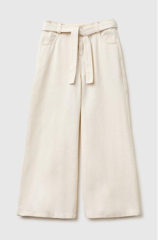 Wide fit trousers with sash