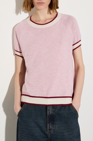 Pletena majica s prugastim detaljima