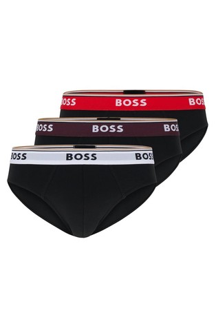 Three-pack of stretch-cotton briefs with logo waistbands