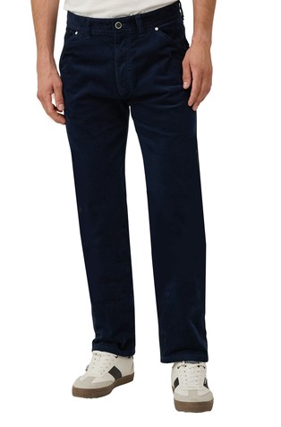 Regular fit hlače od rastezljivog pamučnog baršuna