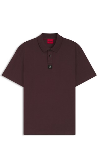 Interlock-cotton polo shirt with stacked logo