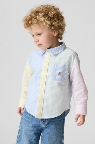 Pamučna košulja s raznobojnim blokovima za djecu dječake