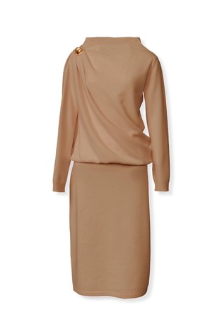 Platinum pletena haljina s draperijom i metalnim detaljem