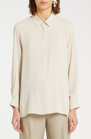 Košulja od mješavine svile s ukrasnim cvijetom