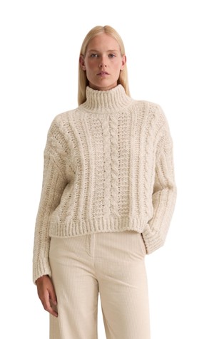 Oversized fit pleten pulover od mješavine s vunom alpake