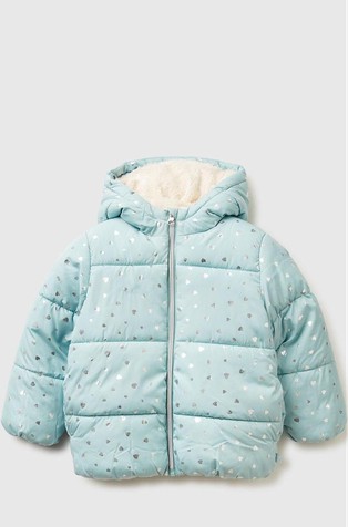 Prošivena jakna s kapuljačom i čupavom podstavom