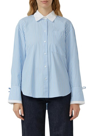 Relaxed fit pamučna košulja s kontrastnim detaljima