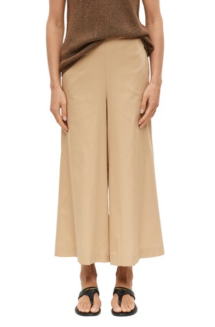 Wide-leg culottes cotton blend with elasticated waistband