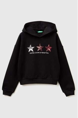 Pulover s kapuljačom i šljokicama