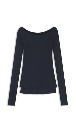 Double-layered jersey top in sheer jersey