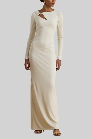 Jersey večernja haljina s izrezom