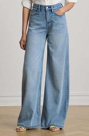 Široke jeans hlače s visokim strukom