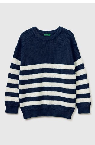 Sweater with two-tone stripes