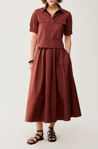 Duga suknja od pamučnog popelina