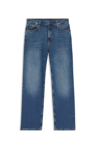 Ravne jeans hlače od rastezljivog denima s produženim krojem