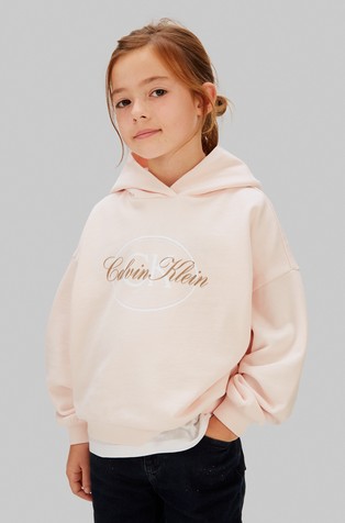 Boxy fit logo pulover s kapuljačom