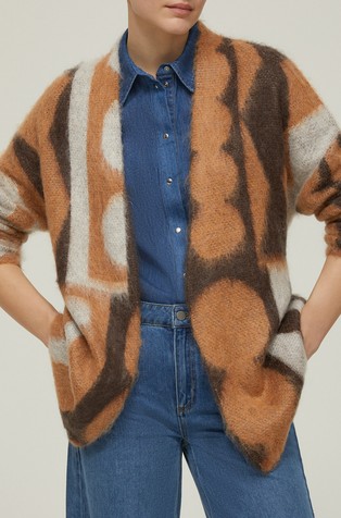 Kardigan od mješavine s moherom