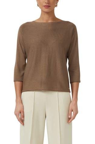 Lightweight fine knit sweater with glitter yarn