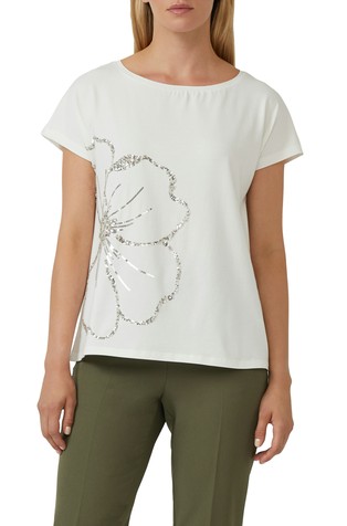 Relaxed fit majica s aplikacijom od šljokica