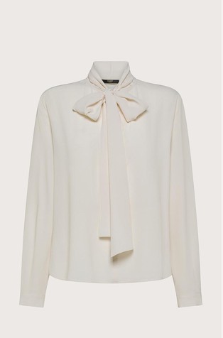Silk blend shirt with bow