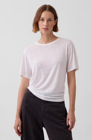 Ženska relaxed fit majica od mješavine lana