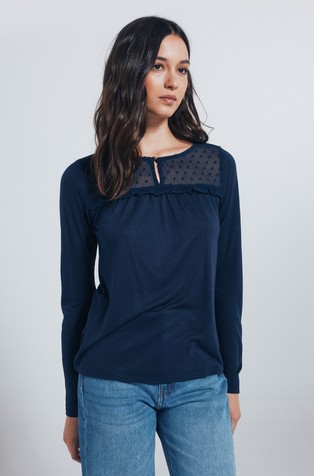 Plumetis ruffle shirt