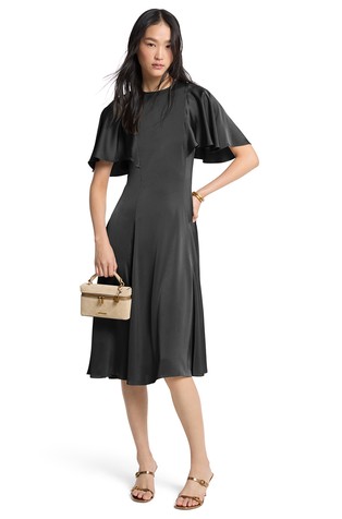 Satin Dress with Wide Sleeves