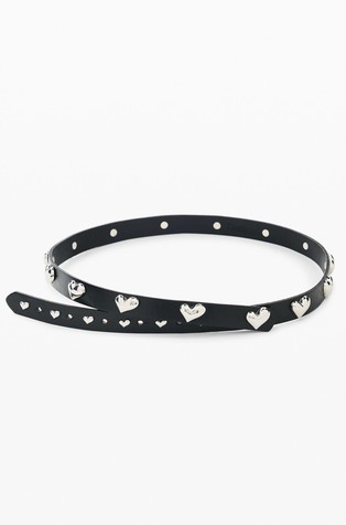 Desigual x Zalio leather belt with metal hearts