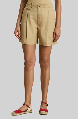 Platnene pamučne kratke hlače sa širokim nogavicama i naborima