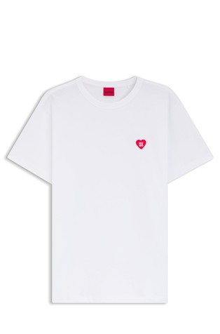 Cotton-jersey T-shirt with heart logo