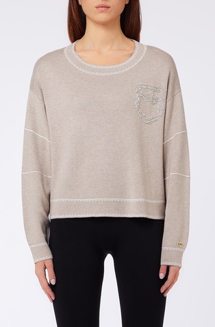 Jumper with contrast stripes