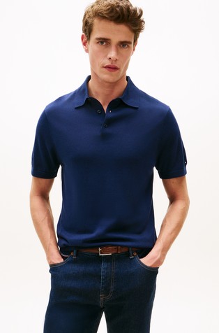 Slim fit polo majica od mješavine pamuka i liocela