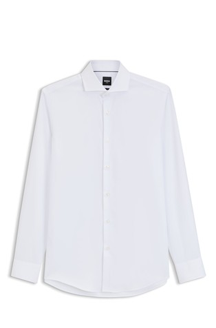 Slim-fit shirt in cotton lyocell blend