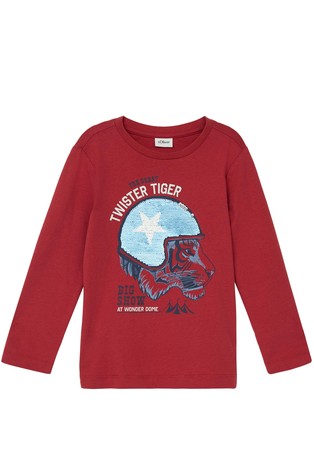 Pamučna majica dugih rukava s obostranim šljokicama