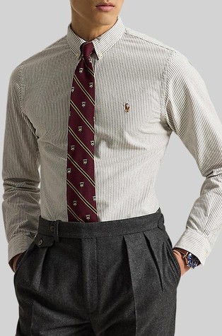 Custom fit prugasta oxford košulja