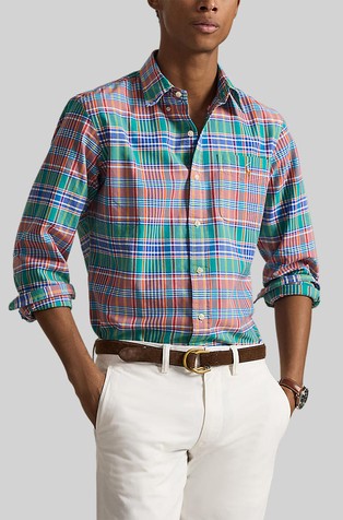 Custom fit Plaid Oxford Shirt