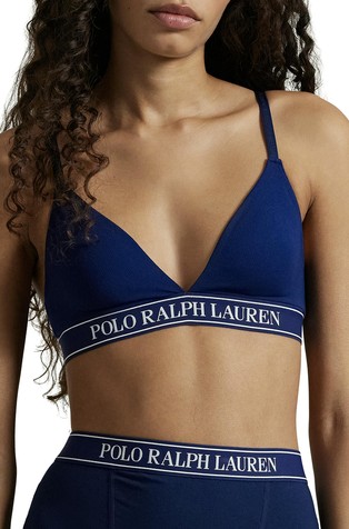 Trokutast grudnjak od mješavine pamuka s logo trakom