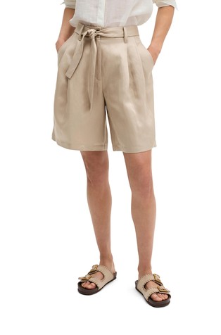 Kratke hlače od tencel™ liocela i lana s naborima