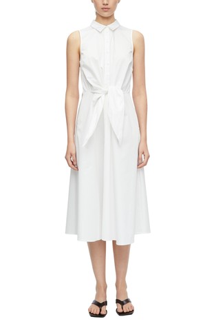 Poplin shirt dress with bow detail